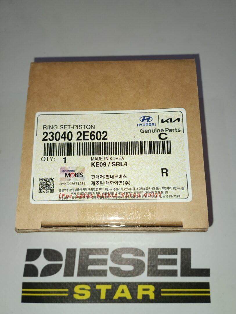 Кольца поршневые G4NH, STD, 23040-2E602, Hyundai/Kia Кольца поршневые G4NH, STD, 23040-2E602, Hyundai/Kia